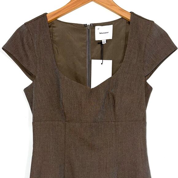 NWT Reformation Coco Pencil Midi Dress in Cafe Size 2 - Picture 7 of 16